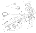 Belt Cover And Pulley Assemblies Diagram and Parts List for 31AE640F062  Yard Man Snow Blower